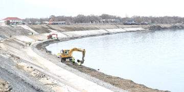 Алакөл жағалауын бекіту жұмысы қарқын алды