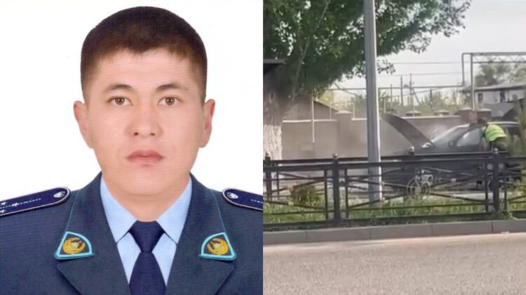 Панфилов ауданында полицей көліктегі өрттің алдын алды