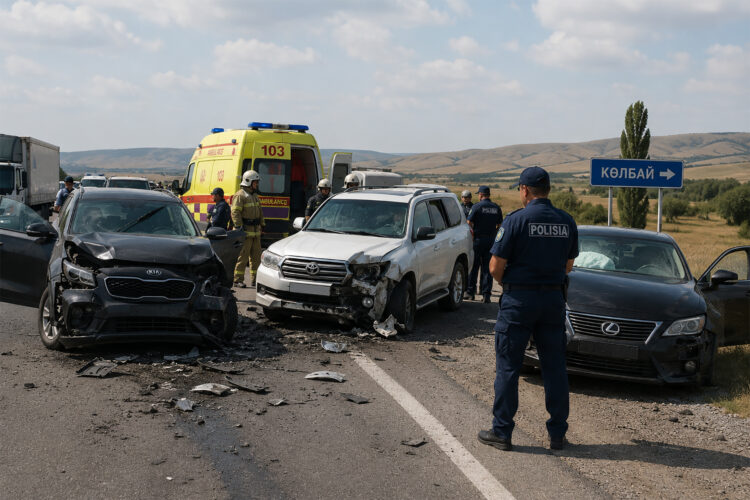 Жетісуда үш көлік соқтығысты: Полиция тексеру жүргізіп жатыр
