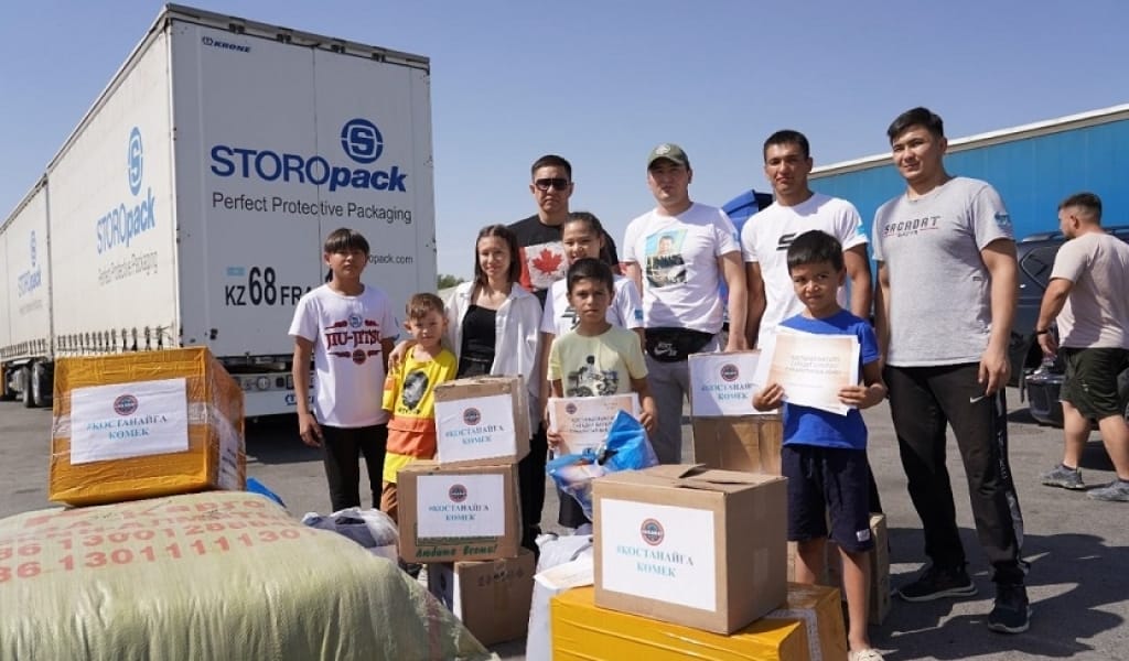 АЛМАТЫ ОБЛЫСЫНАН ҚОСТАНАЙҒА 100 ТОННАДАН АСТАМ АЗЫҚ-ТҮЛІК ЖӨНЕЛТІЛДІ