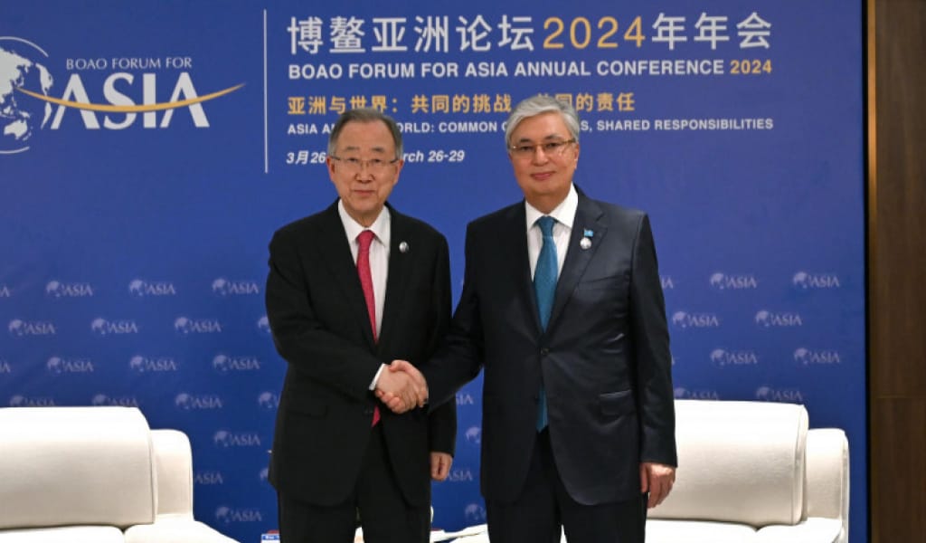 Қасым-Жомарт Тоқаев Пан Ги Мунмен кездесті