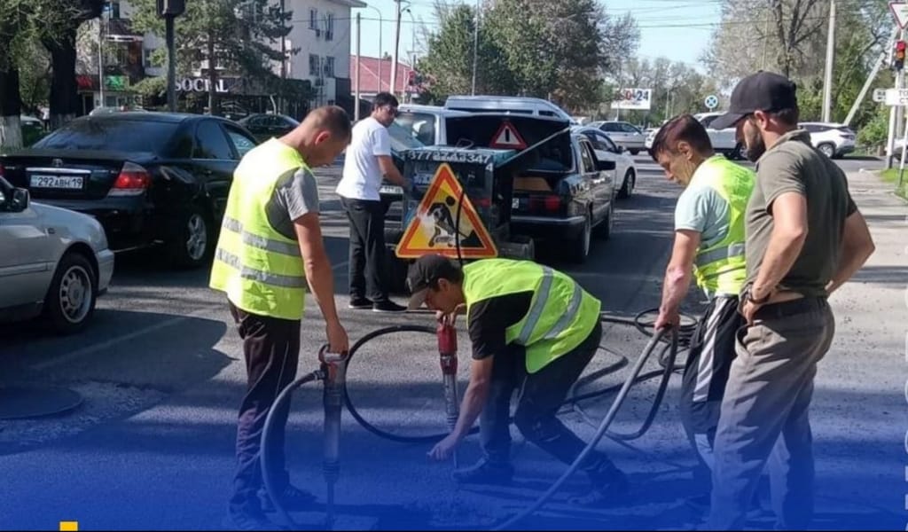 Талдықорғанда жол жөндеу жұмыстары қарқынды
