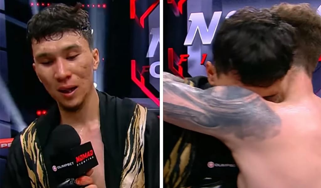 «Жеңісімді арнадым»: Жекпе жек алдында анасының қазасын естіген қазақ файтері көпті жылатты