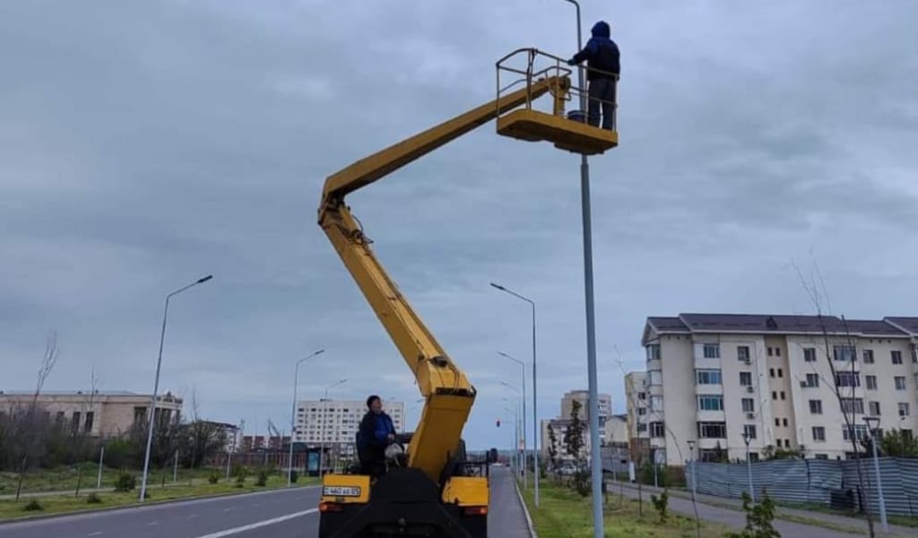 Талдықорғанда көшелерді жарықтандыру жобасы жалғасуда