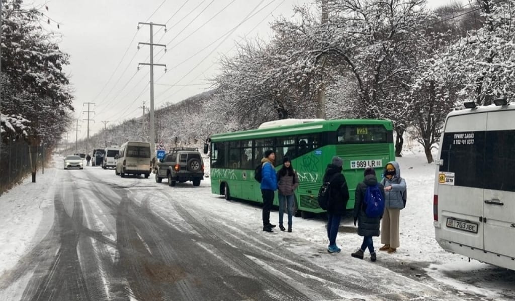 ЕСІК КӨЛІНЕ БАРАР ЖОЛДА ШЕТЕЛДІК ТУРИСТЕР МІНГЕН АВТОБУС ТҰРЫП ҚАЛДЫ